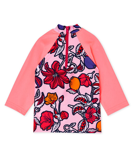 Umweltfreundliches Anti-UV-T-Shirt mit LSF 50+ Baby Mädchen rosa MERVEILLE/weiss MULTICO