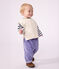 &Auml;rmelloser Baby-Pullover aus Baumwollstrick weiss