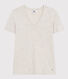 Damen-T-Shirt L'Iconique mit V-Ausschnitt aus Baumwolle, unifarben