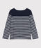 Langärmeliges Damen-Streifenshirt "Marinière" aus Baumwolle blau SMOKING/weiss MARSHMALLOW