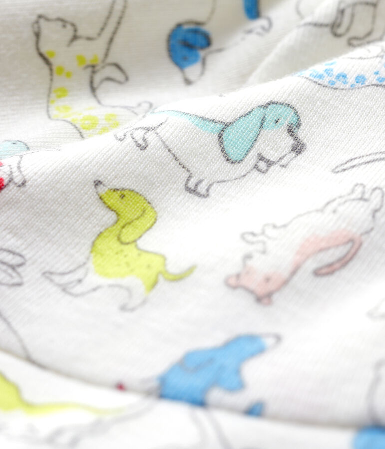 Baby-Bobm&uuml;tze aus Bio-Baumwolle in Boucl&eacute;-Frottee weiss/vielfarbig