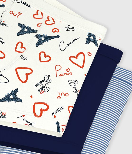 Set Kinder-Boxershorts mit überzogenem Bund aus Baumwolle mit Paris-Motiv variante 1