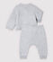 Zweiteiliges Baby-Set aus Bio-Baumwollstrick in Grau grau POUSSIERE CHINE