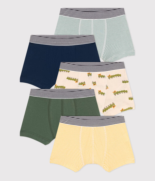 5er-Set Kinder-Boxershorts mit Tausendf&uuml;&szlig;ler-Motiv aus Baumwolle vielfarbig