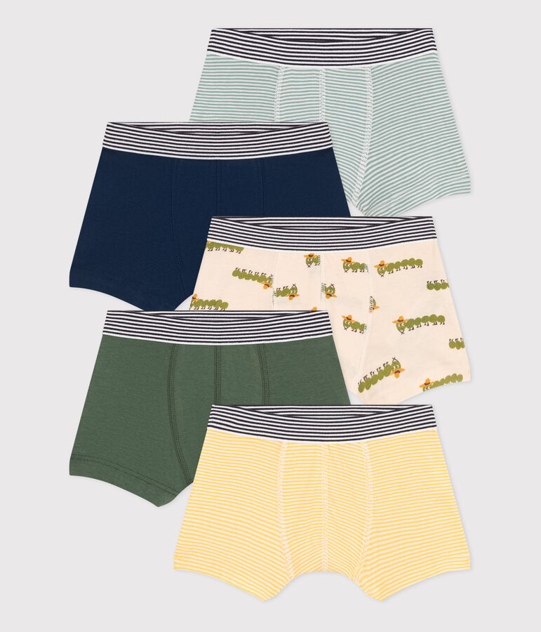 5er-Set Kinder-Boxershorts mit Tausendf&uuml;&szlig;ler-Motiv aus Baumwolle vielfarbig
