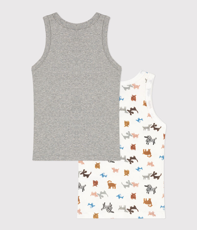 2er-Set Unterhemden aus Baumwolle mit Hundemotiv f&uuml;r Jungen variante 1