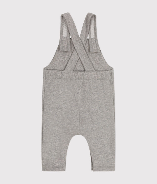 Lange Baby-Latzhose aus Molton grau