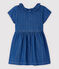 Baby-Kleid aus hellem Denim mit Polka-Dot-Muster für Mädchen blau DENIM CLAIR