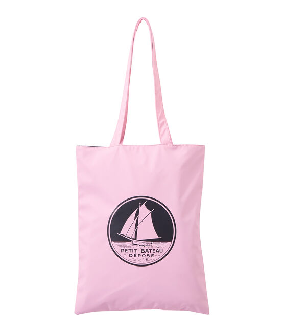 Wasserabweisende Damen-Shopping-Tasche in Uni rosa BABYLONE