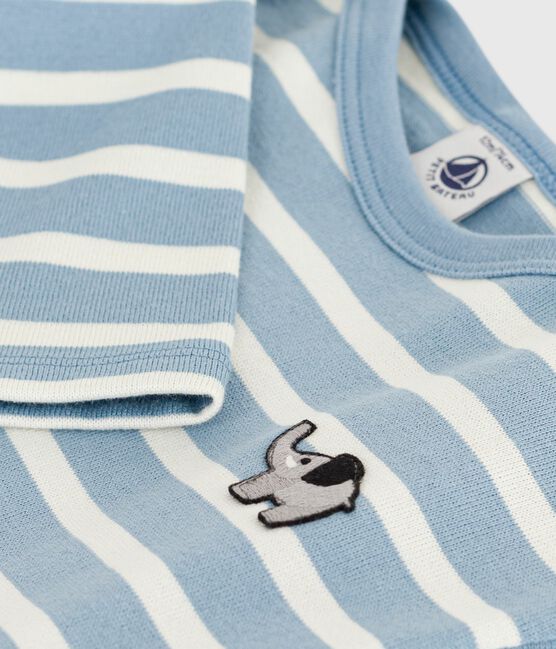 Baby-Streifenshirt aus Baumwolle blau ADRIATIC/ MILK