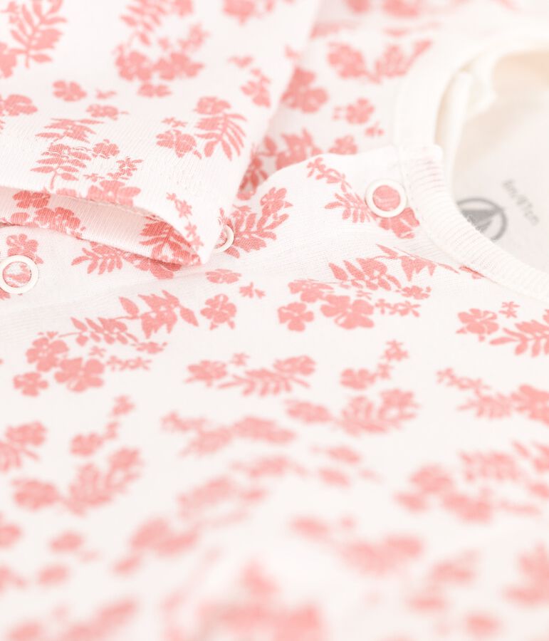 3er-Baby-Set aus Bio-Baumwolle mit Hawaiimuster weiss/rosa