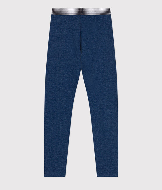 Kinder-Jeggings aus Molton in Denim-Optik für Mädchen blau MEDIEVAL/beige ECRU