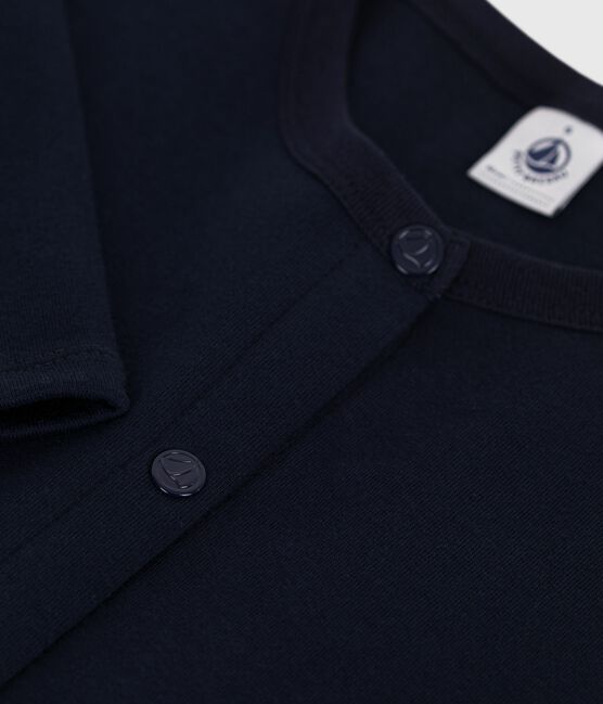 Damen-Cardigan aus einfarbiger Baumwolle blau SMOKING