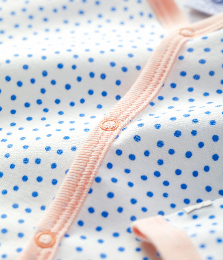 Baby-Strampler aus Bio-Baumwolle weiss/blau