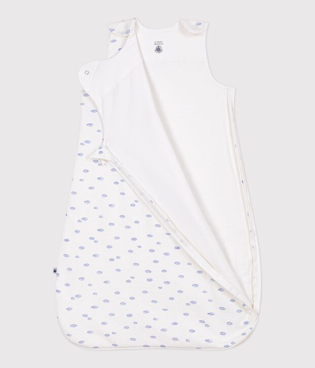 Babyschlafsack aus Baumwolle mit Wolkenmotiv TOG-Wert 1,5 weiss/vielfarbig