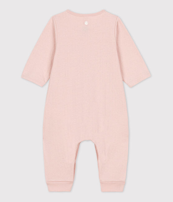 Langer unifarbener Baby-Overall aus Bio-Doppeljersey rosa SALINE