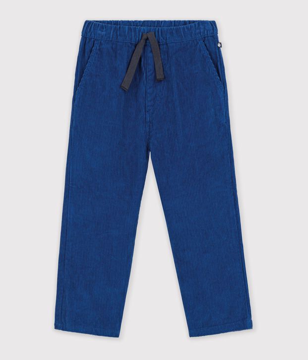 Gerade geschnittene Hose aus Feincord blau