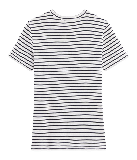Damen-T-Shirt weiss MARSHMALLOW/blau SMOKING