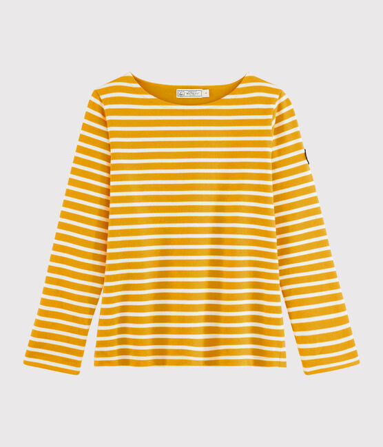 Das Streifenshirt für Damen gelb BOUDOR/weiss MARSHMALLOW
