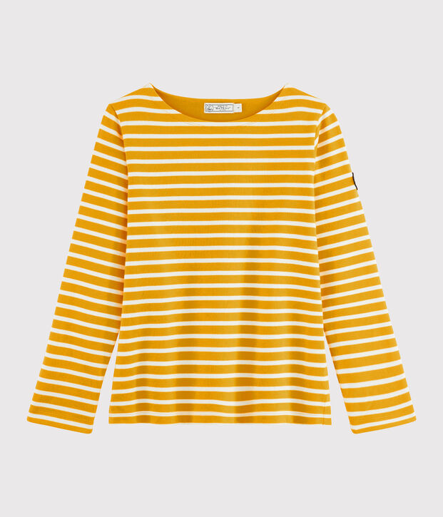 Das Streifenshirt f&uuml;r Damen gelb/weiss