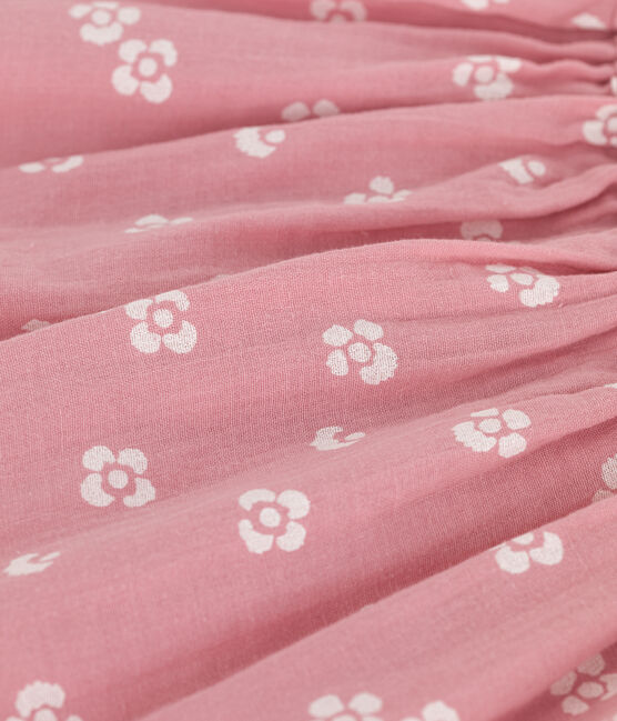 Kinder-Rock aus geblümter Baumwolle rosa CHARME/weiss MARSHMALLOW