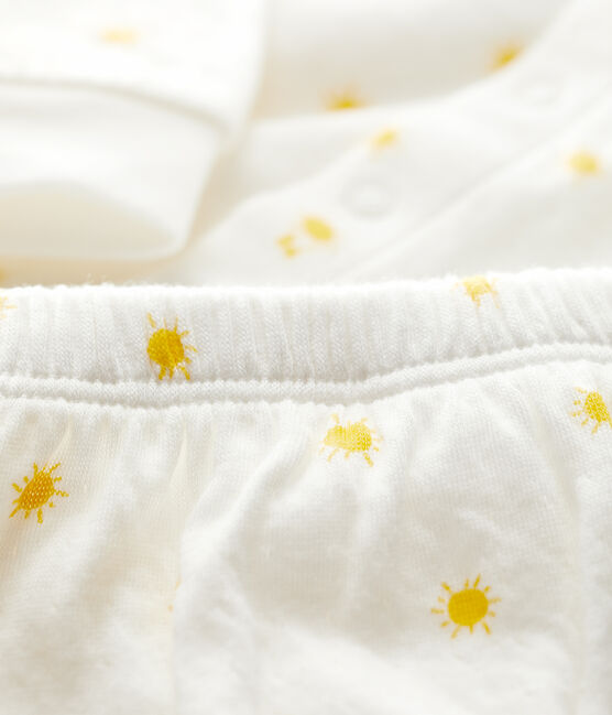 Zweiteiliges Baby-Set aus Bio-Doppeljersey mit Sonnenprint weiss MARSHMALLOW/ ORGE