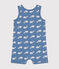 Baby-Kurzoverall aus Baumwolle mit Wal-Printmotiv blau BEACH/ MARSHMALLOW
