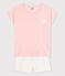 Kinder-Kurzpyjama aus Bio-Baumwolle für Mädchen rosa MINOIS/weiss MULTICO