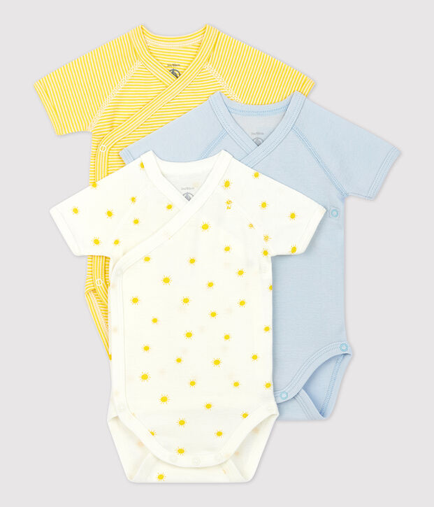 3er-Set Baby-Bodys aus Bio-Baumwolle vielfarbig