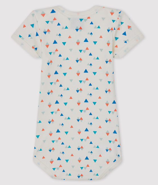 Kurzärmeliger Baby-Body für Jungen-Mädchen weiss MARSHMALLOW/weiss MULTICO