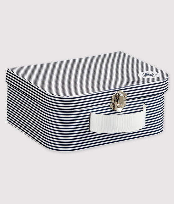 Mit Streifen bedrucktes Baby-Köfferchen blau SMOKING/weiss MARSHMALLOW