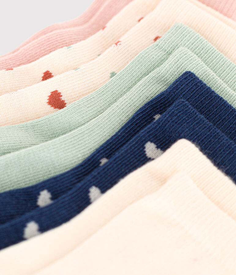 5 Paar Baby-Socken aus Baumwolle mit Herzmotiv vielfarbig