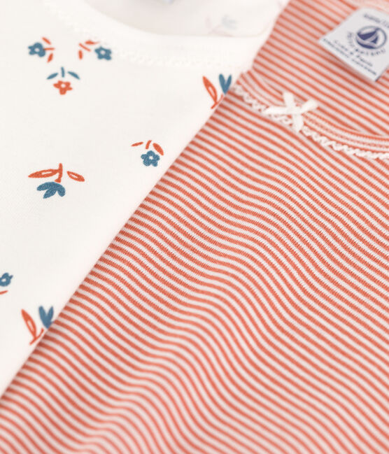 2er-Set kurzärmelige T-Shirts aus Baumwolle mit Blumenmotiv für Mädchen variante 1