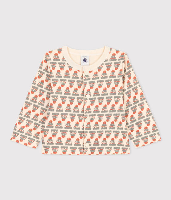 Baby-Cardigan aus bedrucktem dichtem Jersey weiss AVALANCHE/ MULTICO