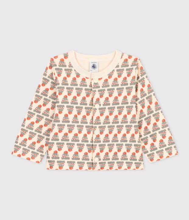 Baby-Cardigan aus bedrucktem dichtem Jersey naturfarben/vielfarbig