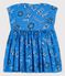 Kurzärmeliges Babykleid aus Popeline mit Bandanamuster blau BRASIER/weiss MULTICO