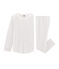 Rippstrick-Pyjama für Mädchen weiss MARSHMALLOW/blau MAJOR CN