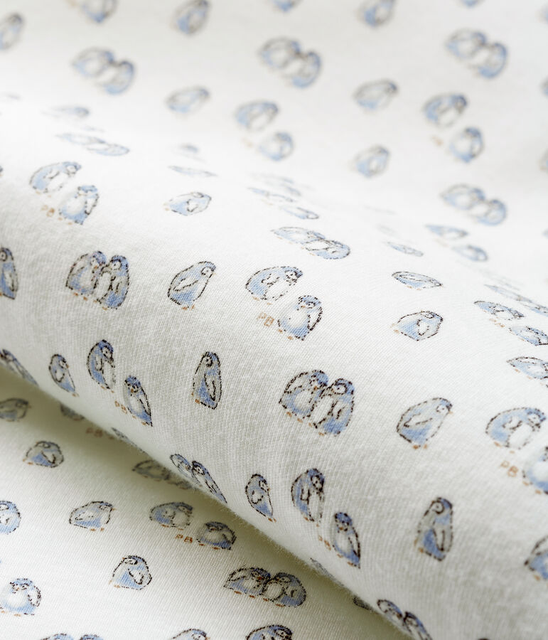 Babyschlafsack aus Velours weiss/grau/vielfarbig