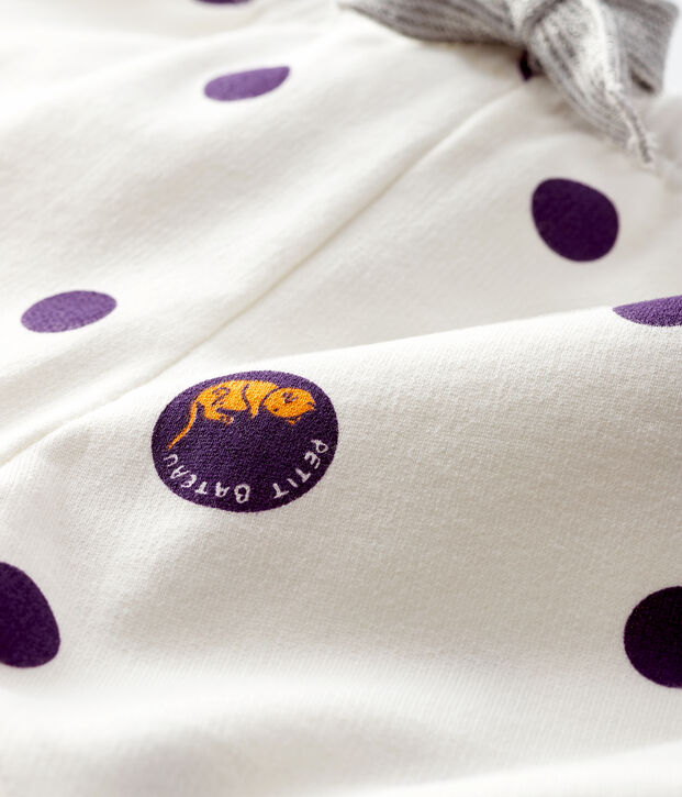 Baby-Hose aus Molton f&uuml;r M&auml;dchen weiss/vielfarbig