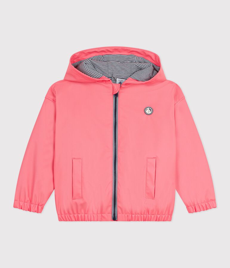 Kinder-Jacke aus einfarbigem PU rosa