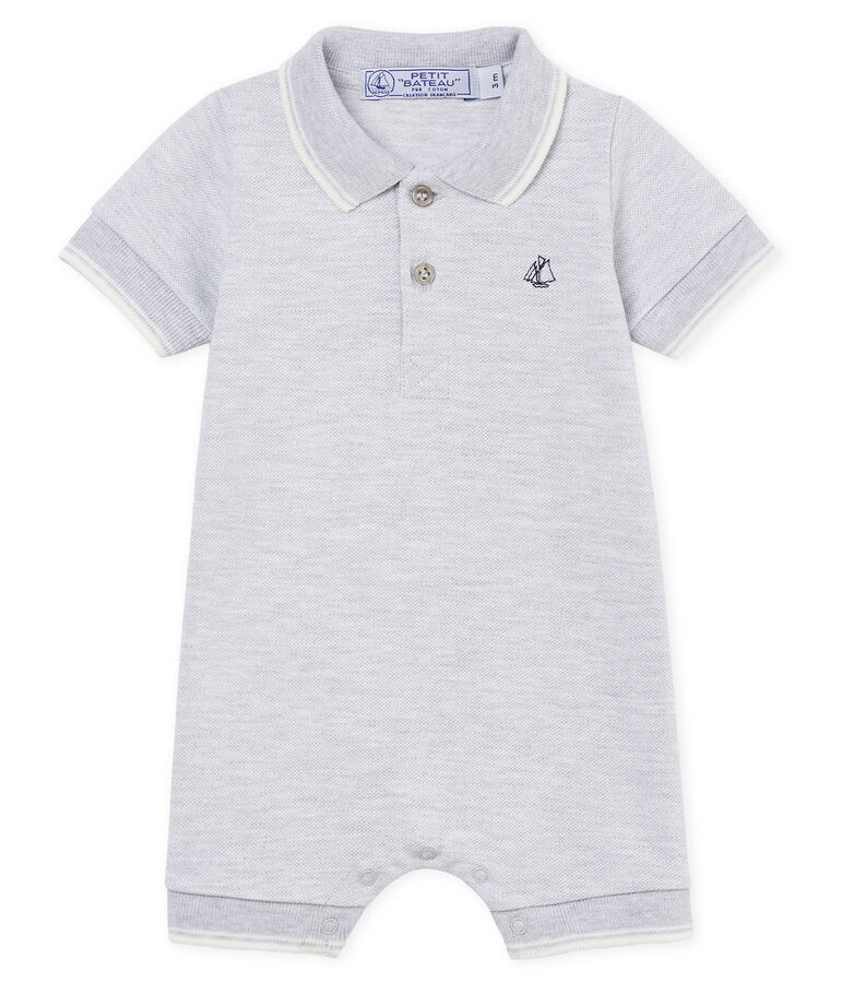 Baby-polo-kurzoverall jungen grau POUSSIERE CHINE