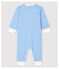 Fußloser Baby-Strampler aus Baumwolle mit blauen Streifen blau EDNA/weiss MARSHMALLOW