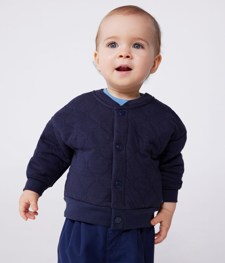 Baby-Teddyjacke aus gestepptem Doppeljersey blau SMOKING
