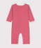 Langärmelige, fußfreie Baby-Pyjamas aus Baumwolle rot CORRIDA/weiss MARSHMALLOW