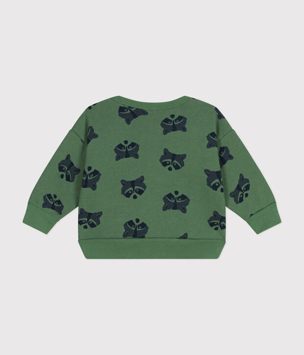 Baby-Sweatshirt aus Molton gr&uuml;n/vielfarbig
