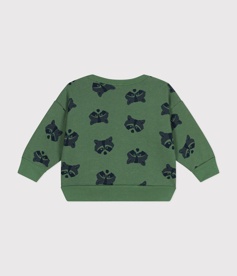 Baby-Sweatshirt aus Molton gr&uuml;n/vielfarbig