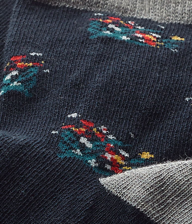 M&auml;dchen-Socken mit Blumenmotiv blau/vielfarbig