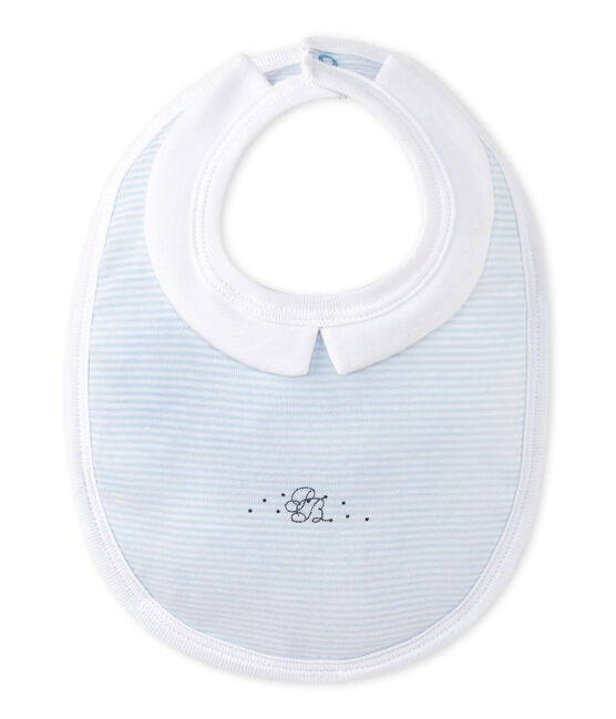 Gefüttertes Baby-Jungen-Lätzchen blau FRAICHEUR/weiss ECUME