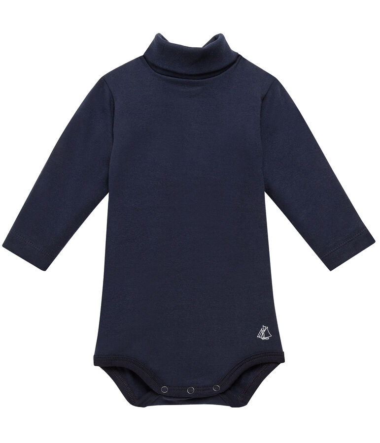 Baby-Body mit Rollkragen blau SMOKING