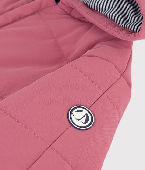 Baby-Schneeanzug aus einfarbigem Polyester rosa